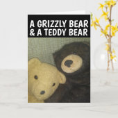 TEDY BEAR & GRIZZLY ROMANTIC LIEBE GREETCARD KARTE (Gelbe Blume)