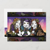 Tee 4 Three Eccentric KiKi Party Fairies Postkarte (Vorne/Hinten)