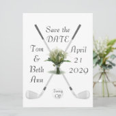 Tee Abschlag Save the Date Ankündigung (Stehend Vorderseite)