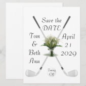 Tee Abschlag Save the Date Ankündigung (Vorne/Hinten)