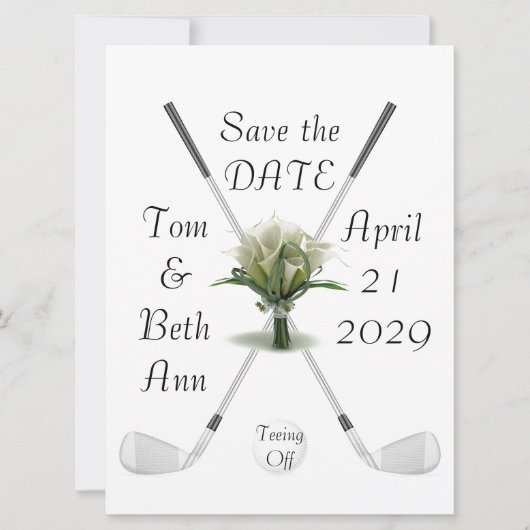 Tee Abschlag Save the Date Ankündigung (Vorderseite)