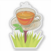 Tee auf einem T-Shirt Aufkleber (Vorderseite)