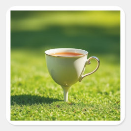 Tee auf einem T-Shirt Quadratischer Aufkleber