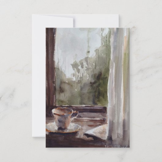 Tee auf einer regnerischen Tageskarte Dankeskarte (Vorderseite)