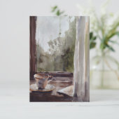 Tee auf einer regnerischen Tageskarte Dankeskarte (Stehend Vorderseite)