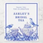 Tee aus blau-weißem Blumenkohl | BRAUTPARTY Weinetikett (Einzelnes Label)