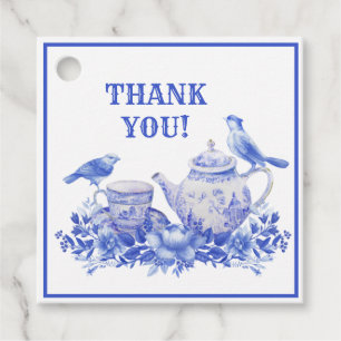 Tee aus blau-weißem Blumenkohl Muttertag Favo Geschenkanhänger