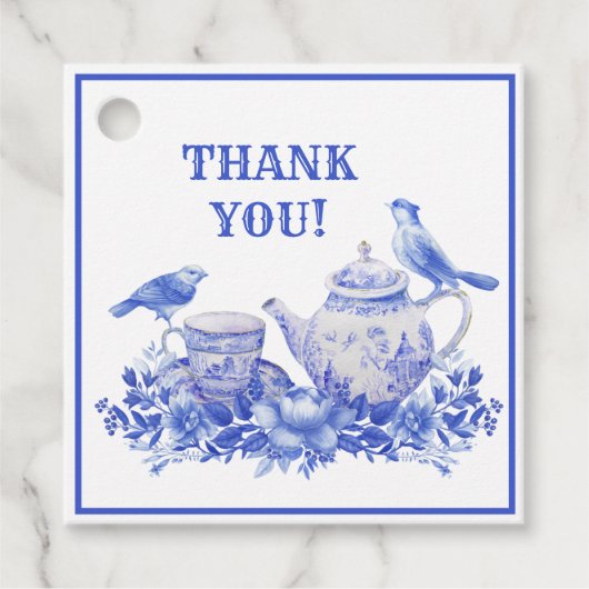 Tee aus blau-weißem Blumenkohl | Muttertag Favo Geschenkanhänger (Vorderseite)