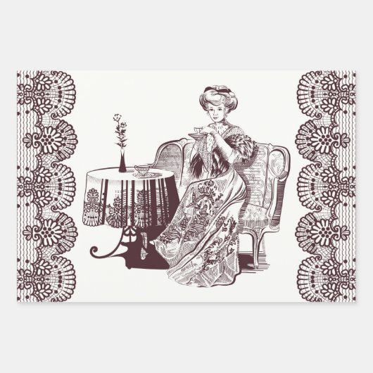 Tee aus Damengetränken Geschenkpapier Set (Vorderseite)