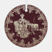 Tee aus Damengetränken Ornament Aus Glas (Rückseite)