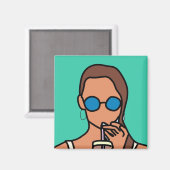 Tee aus dem Glas Magnet (Vorderseite/Rückseite)