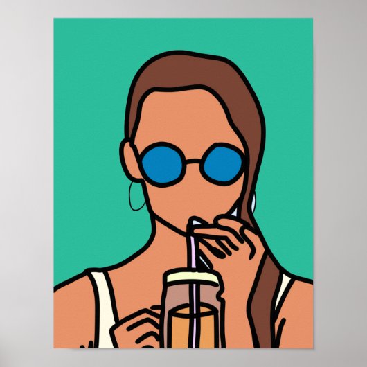 Tee aus dem Glas Poster (Vorne)