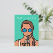 Tee aus dem Glas Postkarte (Stehend Vorderseite)