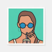 Tee aus dem Glas Serviette (Vorderseite)