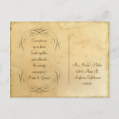 Tee aus dem vergangenen Jahrgang Hochzeit 1 - Brau Einladungspostkarte (Rückseite)