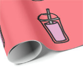 Tee aus Milchtee, rosa Geschenkpapier (Rolleneckpunkt)