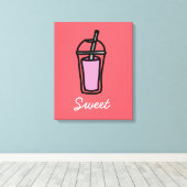 Tee aus Milchtee, rosa Leinwanddruck (Insitu (Holzboden))