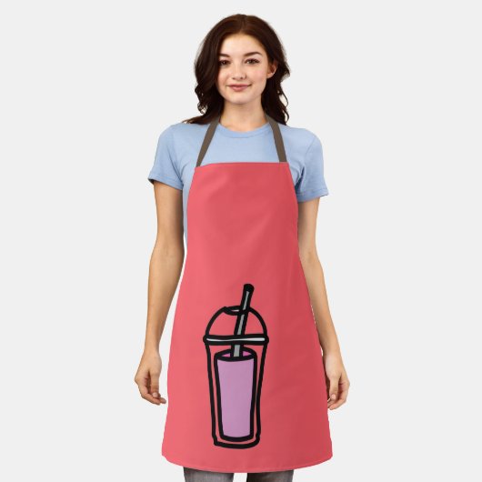 Tee aus Milchtee, rosa Schürze (Getragen)