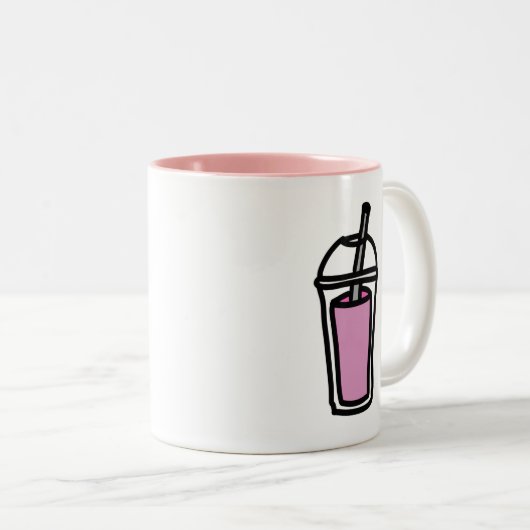 Tee aus Milchtee, rosa Zweifarbige Tasse (VorderseiteRechts)