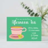 Tee aus Pfefferminztee Party Einladung (Stehend Vorderseite)