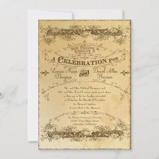 Tee aus Vintage Wedding 2 - Einladung (Vorderseite)