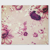 Tee aus Vintagem, rosa Blumengewebe Geschenkpapier (Flach)