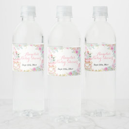 Tee-Baby-Dusche Pastell Floral Wasser Flasche Etik Wasserflaschenetikett