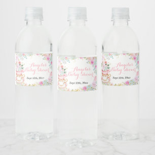 Tee-Baby-Dusche Pastell Floral Wasser Flasche Etik Wasserflaschenetikett