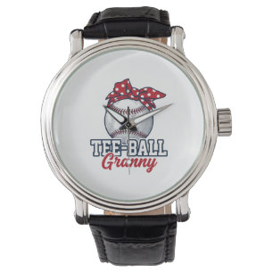 Tee Ball Oma Baseball-Schleife Vintage-Shirt_1 Armbanduhr