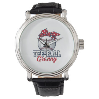 Tee Ball Oma Baseball-Schleife Vintage-Shirt_1 Armbanduhr