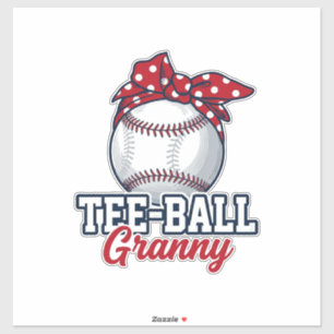 Tee Ball Oma Baseball-Schleife Vintage-Shirt_1 Aufkleber
