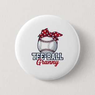 Tee Ball Oma Baseball Schleife Vintage-Shirt_1 Button