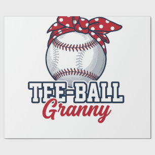 Tee Ball Oma Baseball-Schleife Vintage-Shirt_1 Geschenkpapier
