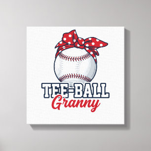 Tee Ball Oma Baseball-Schleife Vintage-Shirt_1 Leinwanddruck