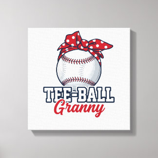 Tee Ball Oma Baseball-Schleife Vintage-Shirt_1 Leinwanddruck