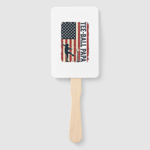Tee Ball Papa Amerikanische Flagge Vintage-Shirt-D Fächer