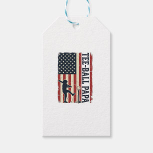 Tee Ball Papa Amerikanische Flagge Vintage-Shirt-D Geschenkanhänger