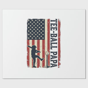 Tee Ball Papa Amerikanische Flagge Vintage-Shirt-D Geschenkpapier