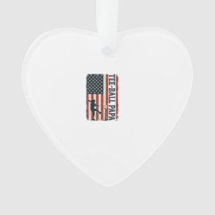Tee Ball Papa Amerikanische Flagge Vintage-Shirt-D Ornament