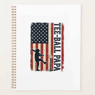 Tee Ball Papa Amerikanische Flagge Vintage-Shirt-D Planer