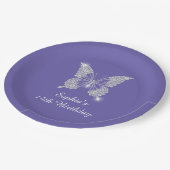 Tee B'day, Diamant Butterfly Name Age, Periwinkle Pappteller (Schrägansicht)