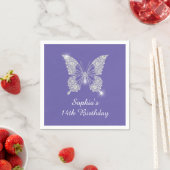 Tee B'day, Diamant Butterfly Name Age, Periwinkle Serviette (Beispiel)