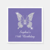 Tee B'day, Diamant Butterfly Name Age, Periwinkle Serviette (Vorderseite)