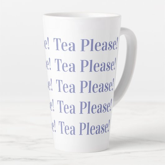 Tee bitte | Moderne Periwinkle Typografie Milchtasse (Rechte Ecke)