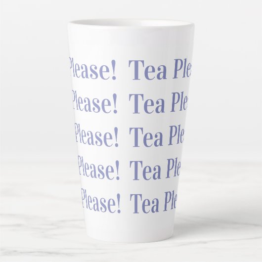 Tee bitte | Moderne Periwinkle Typografie Milchtasse (Vorderseite)