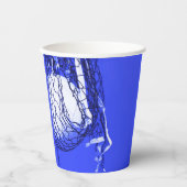 Tee Bold Blue Birthday Net & Volleyball Sports Pappbecher (Vorderseite)
