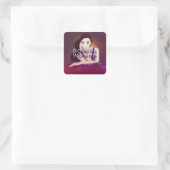 TEE Boujee Frau Quadratischer Aufkleber (Tasche)