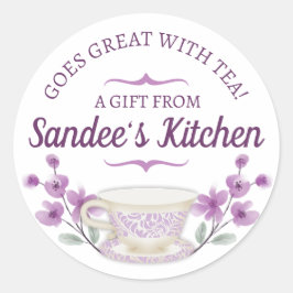 Tee Braukugel Teacup Blume Geschenk Tag Sticke... Runder Aufkleber