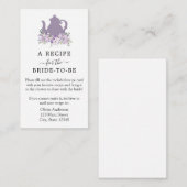 Tee-Brautparty-Rezeptkarte Begleitkarte (Vorne/Hinten)