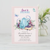 Tee-Brautparty zum Mittag einladen Einladung (Stehend Vorderseite)